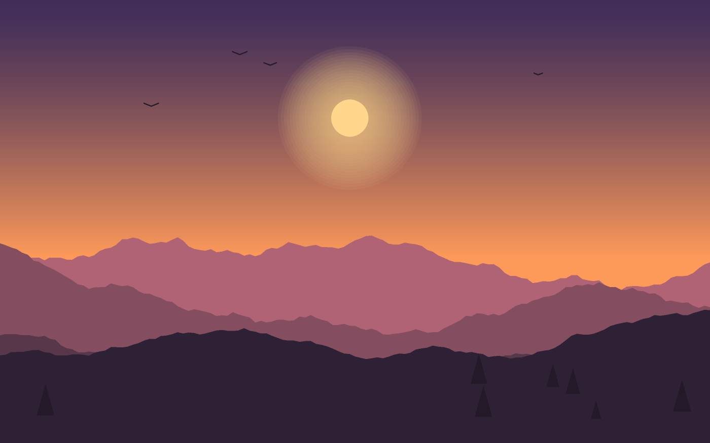 Illustrazione di un paesaggio