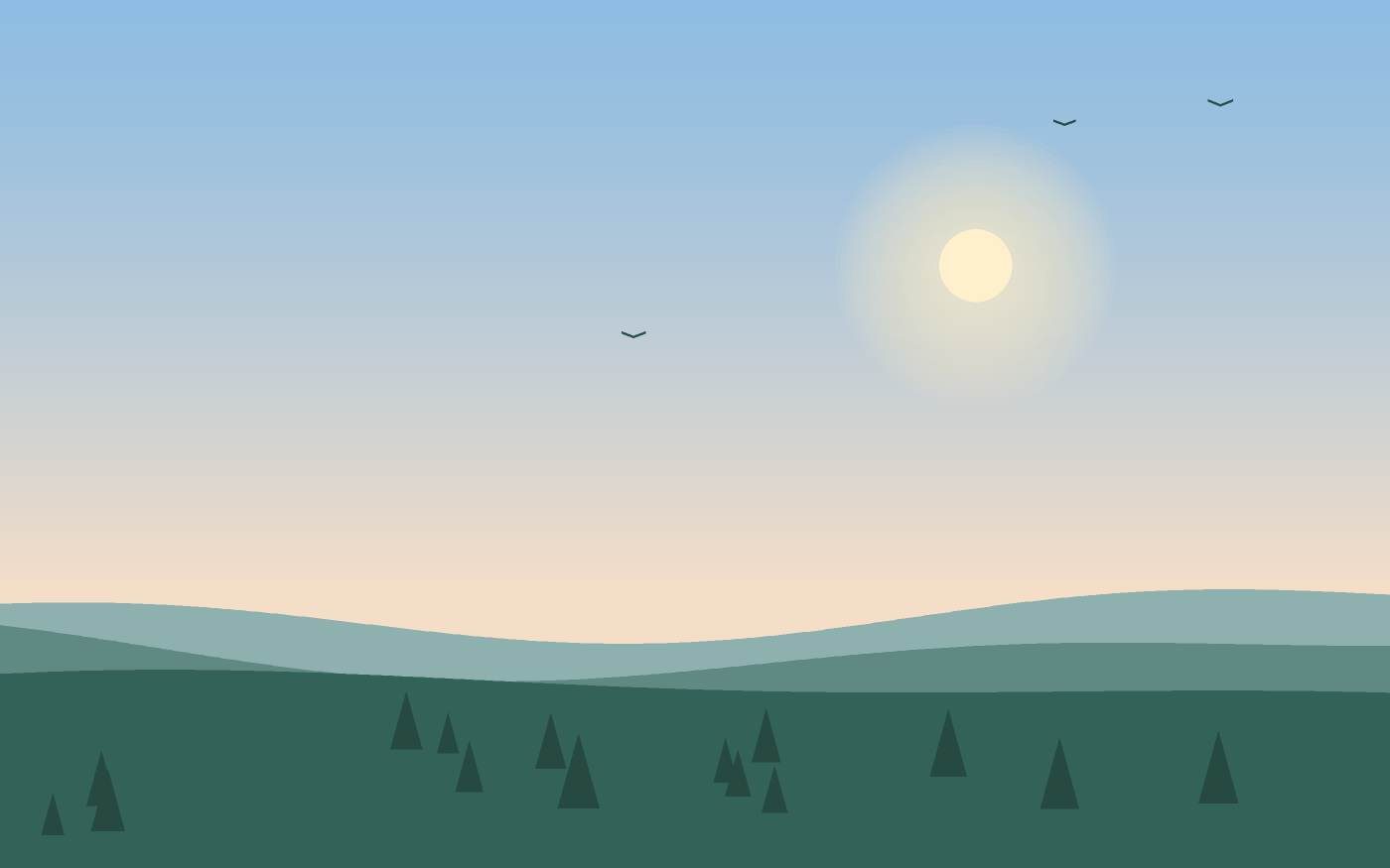 Ilustração de uma paisagem