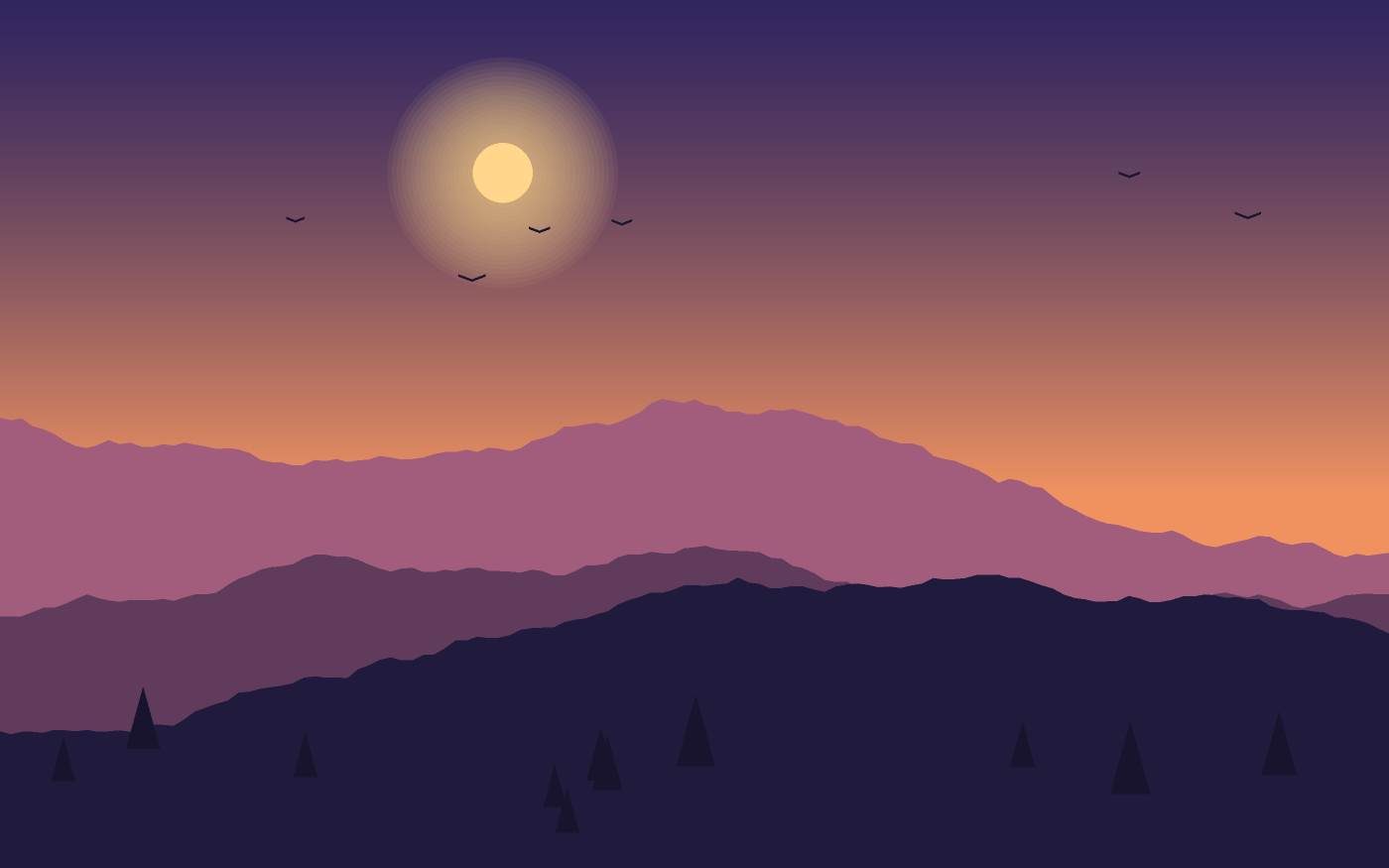 Ilustração de uma paisagem
