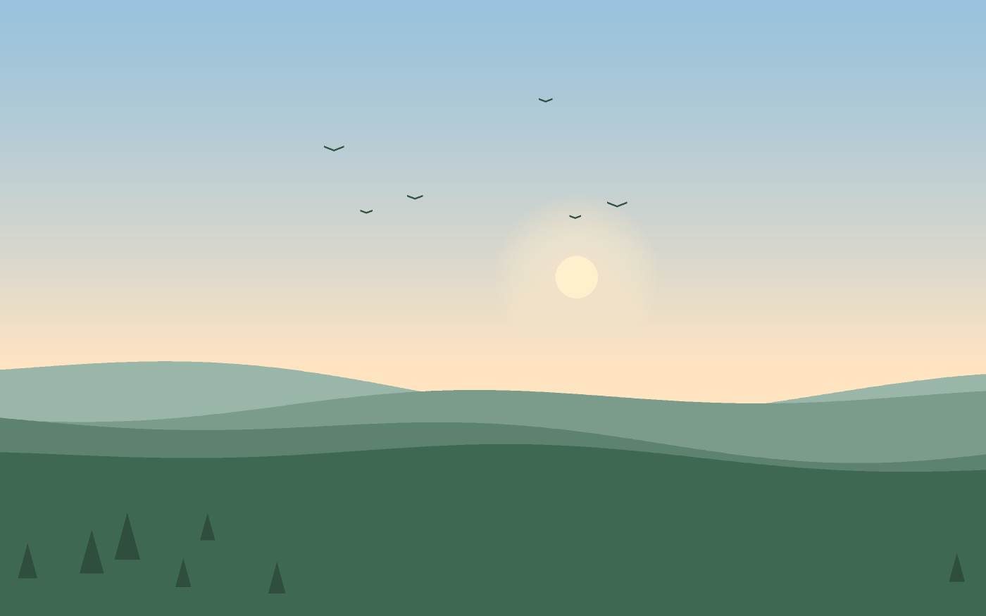 Ilustração de uma paisagem