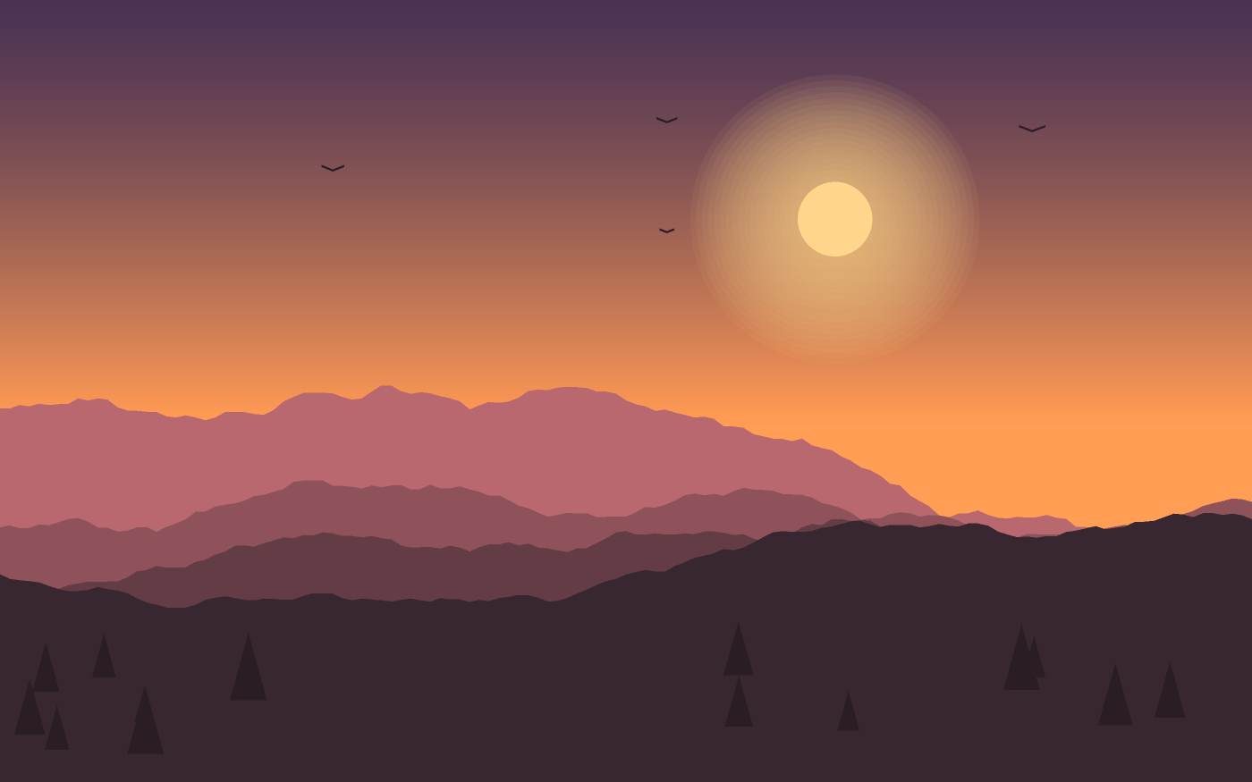 Ilustração de uma paisagem